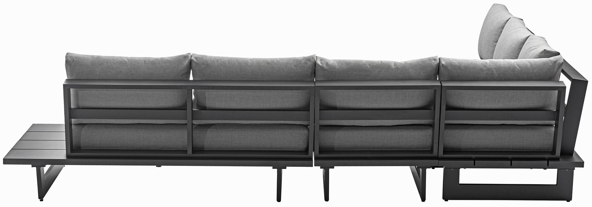 Maldives 129.5" x 102" 4-Piece Outdoor Patio Waterproof Fabric Modular Sectional with Aluminum Frame
