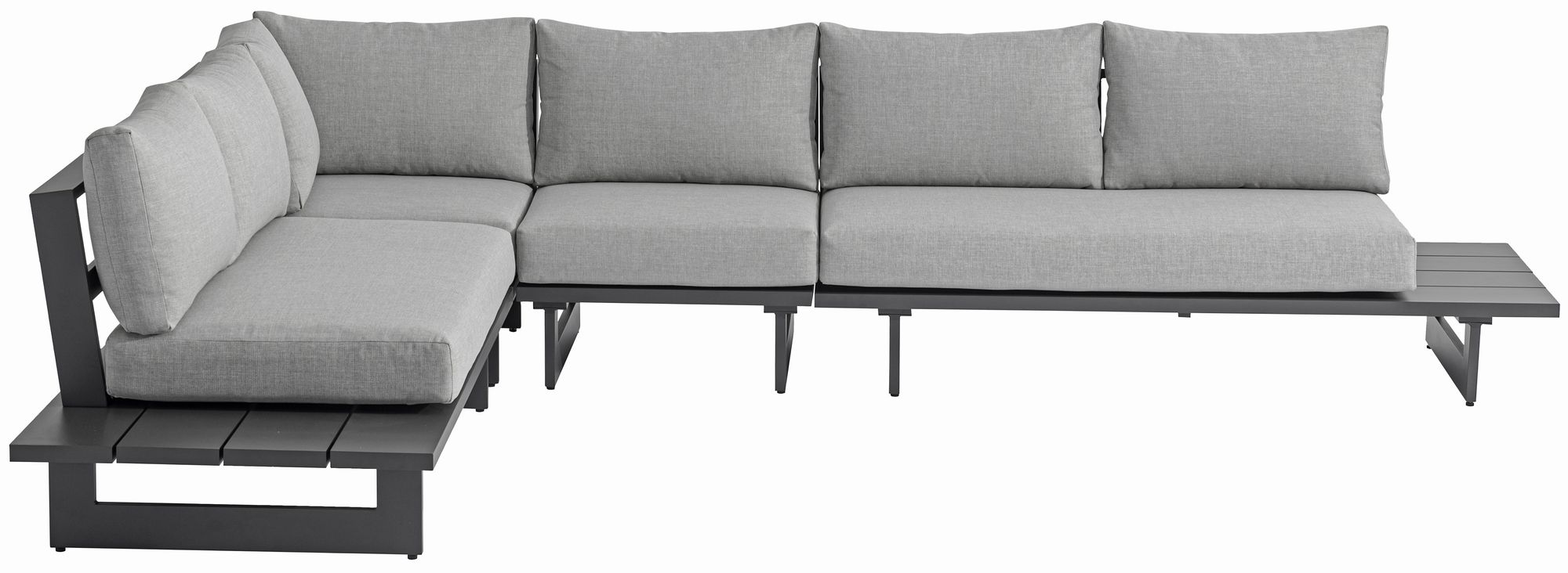Maldives 129.5" x 102" 4-Piece Outdoor Patio Waterproof Fabric Modular Sectional with Aluminum Frame