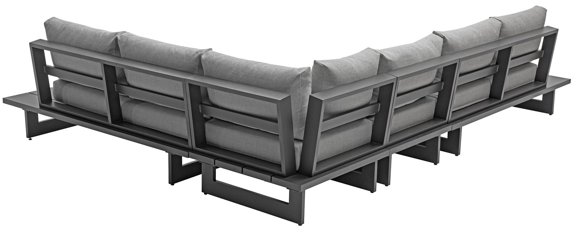 Maldives 102" x 129.5" 4-Piece Outdoor Patio Waterproof Fabric Modular Sectional with Aluminum Frame