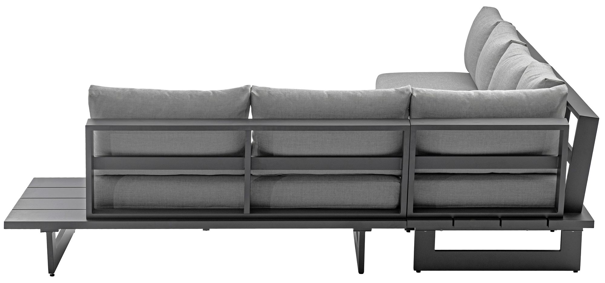Maldives 102" x 129.5" 4-Piece Outdoor Patio Waterproof Fabric Modular Sectional with Aluminum Frame
