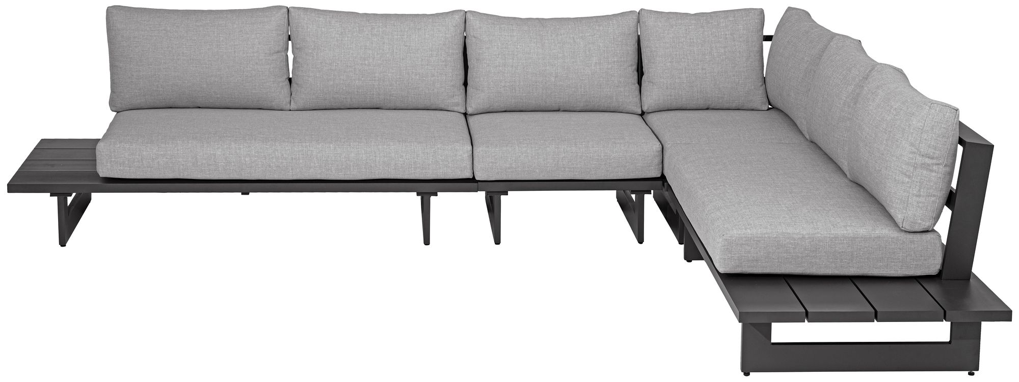 Maldives 102" x 129.5" 4-Piece Outdoor Patio Waterproof Fabric Modular Sectional with Aluminum Frame