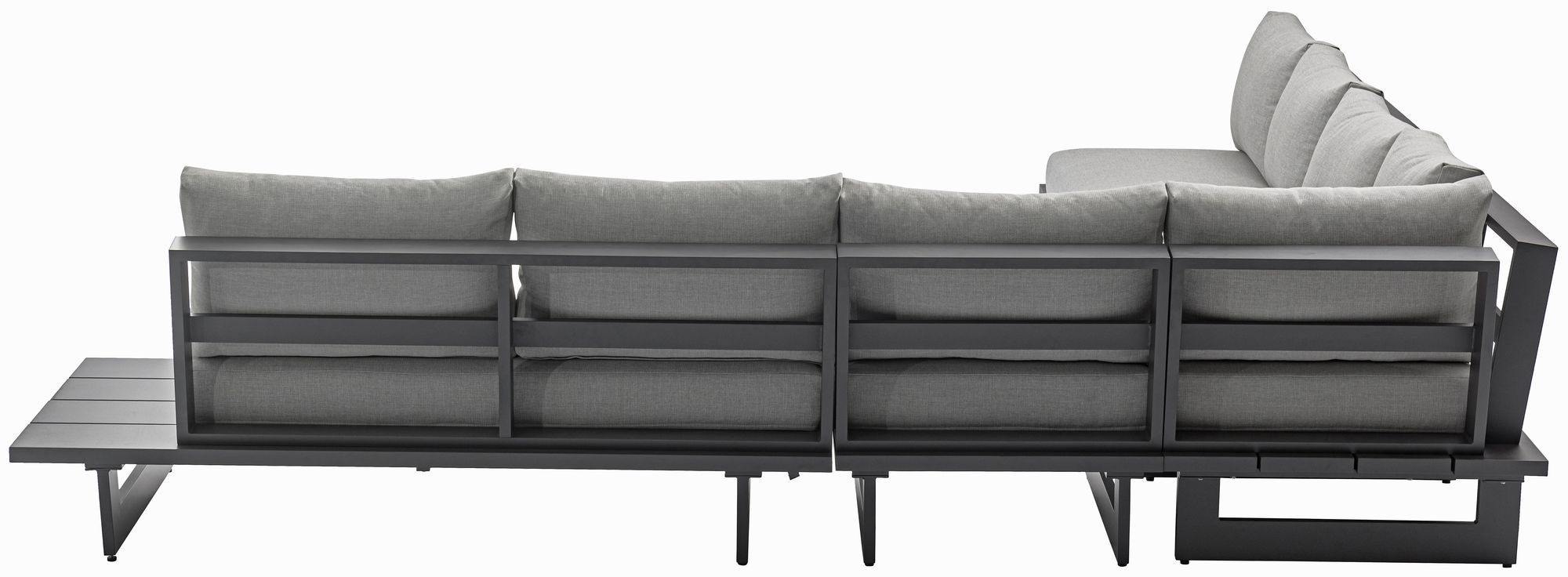 Maldives 129.5" 5-Piece Outdoor Patio Waterproof Fabric Modular Sectional with Dark Grey Aluminum Frame