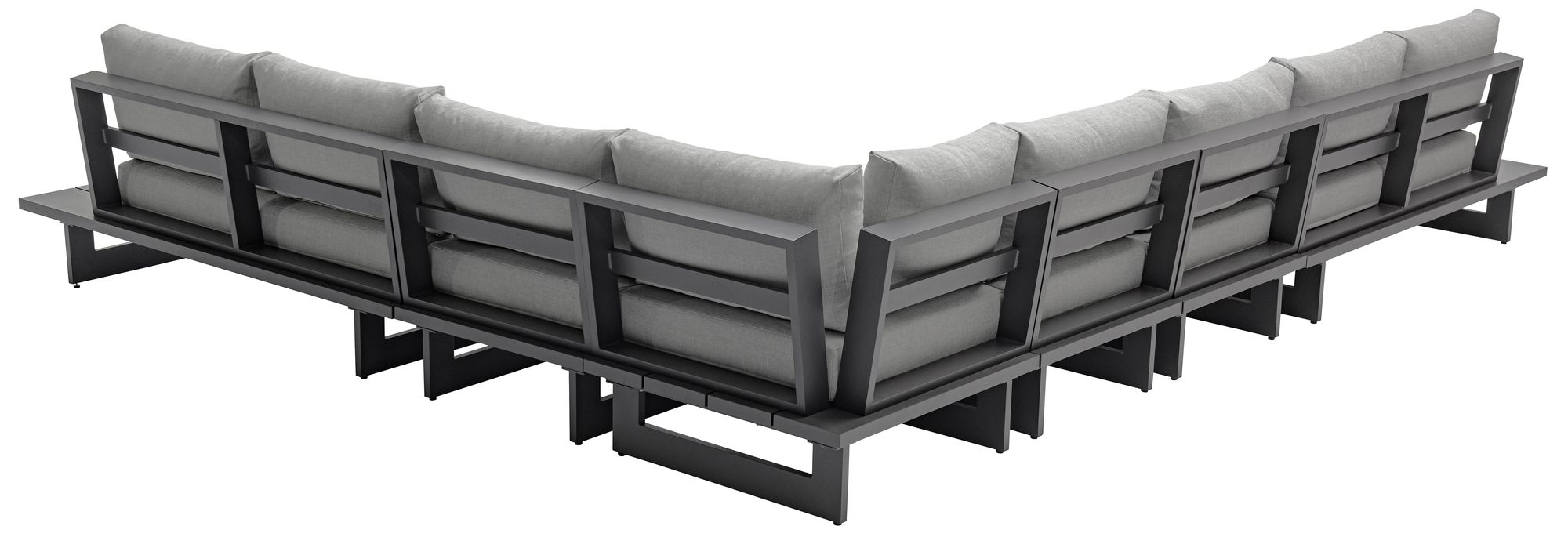 Maldives 157" x 129.5" 6-Piece Outdoor Patio Waterproof Fabric Modular Sectional with Aluminum Frame