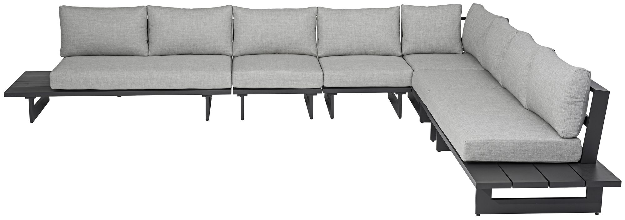 Maldives 157" x 129.5" 6-Piece Outdoor Patio Waterproof Fabric Modular Sectional with Aluminum Frame