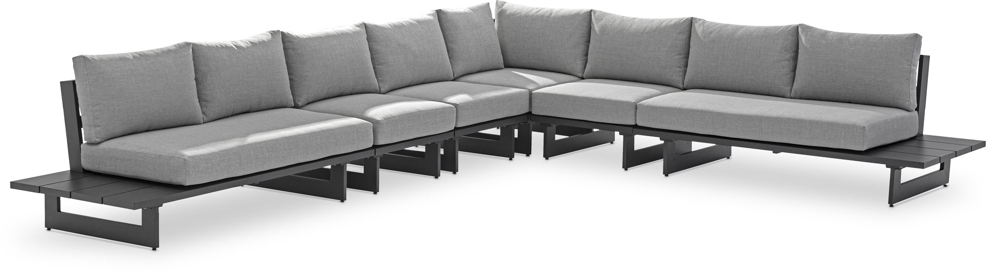 Maldives 157" x 129.5" 6-Piece Outdoor Patio Waterproof Fabric Modular Sectional with Aluminum Frame