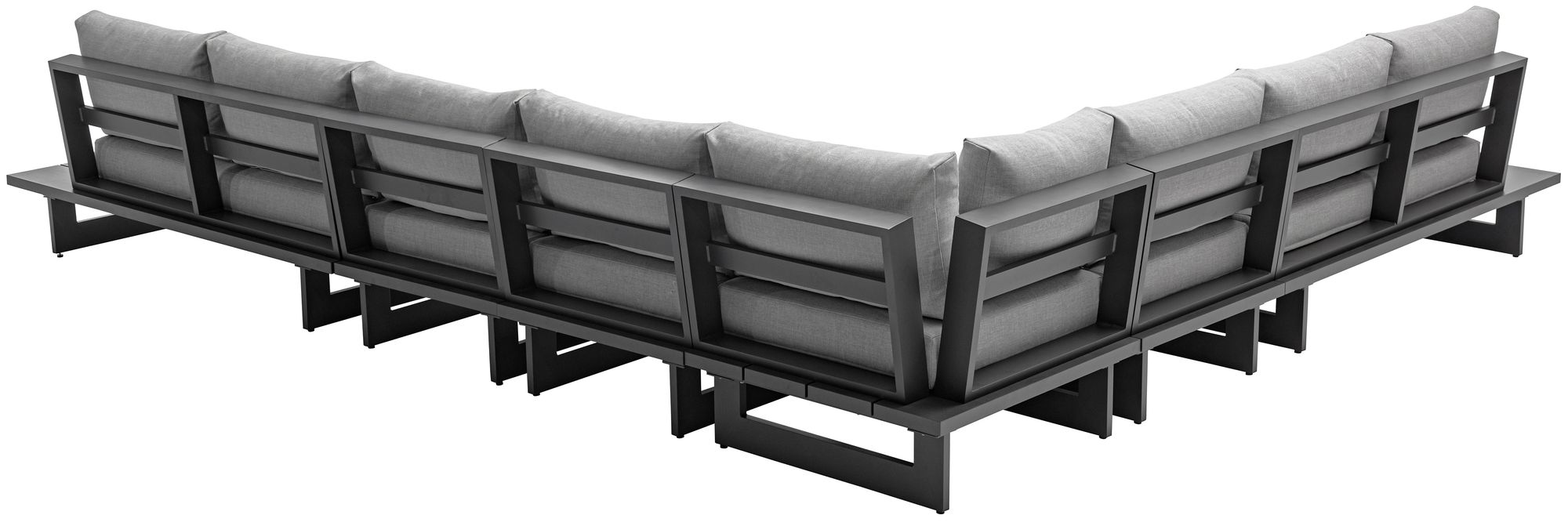Maldives 129.5" x 157" 6-Piece Outdoor Patio Waterproof Fabric Modular Sectional with Aluminum Frame