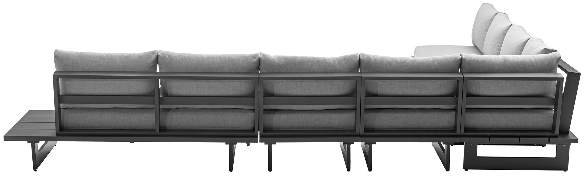 Maldives 129.5" x 157" 6-Piece Outdoor Patio Waterproof Fabric Modular Sectional with Aluminum Frame