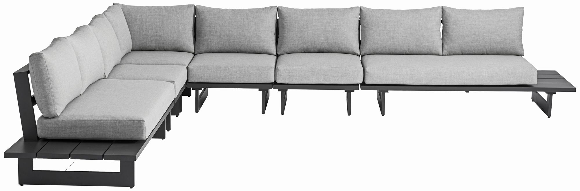 Maldives 129.5" x 157" 6-Piece Outdoor Patio Waterproof Fabric Modular Sectional with Aluminum Frame