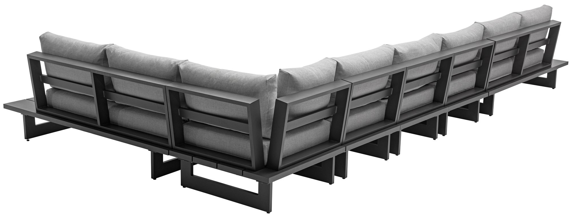 Maldives 102" x 184.5" 6-Piece Outdoor Patio Waterproof Fabric Modular Sectional with Aluminum Frame