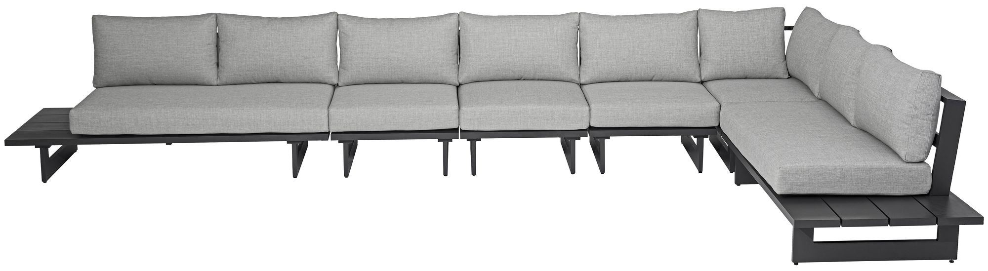 Maldives 102" x 184.5" 6-Piece Outdoor Patio Waterproof Fabric Modular Sectional with Aluminum Frame