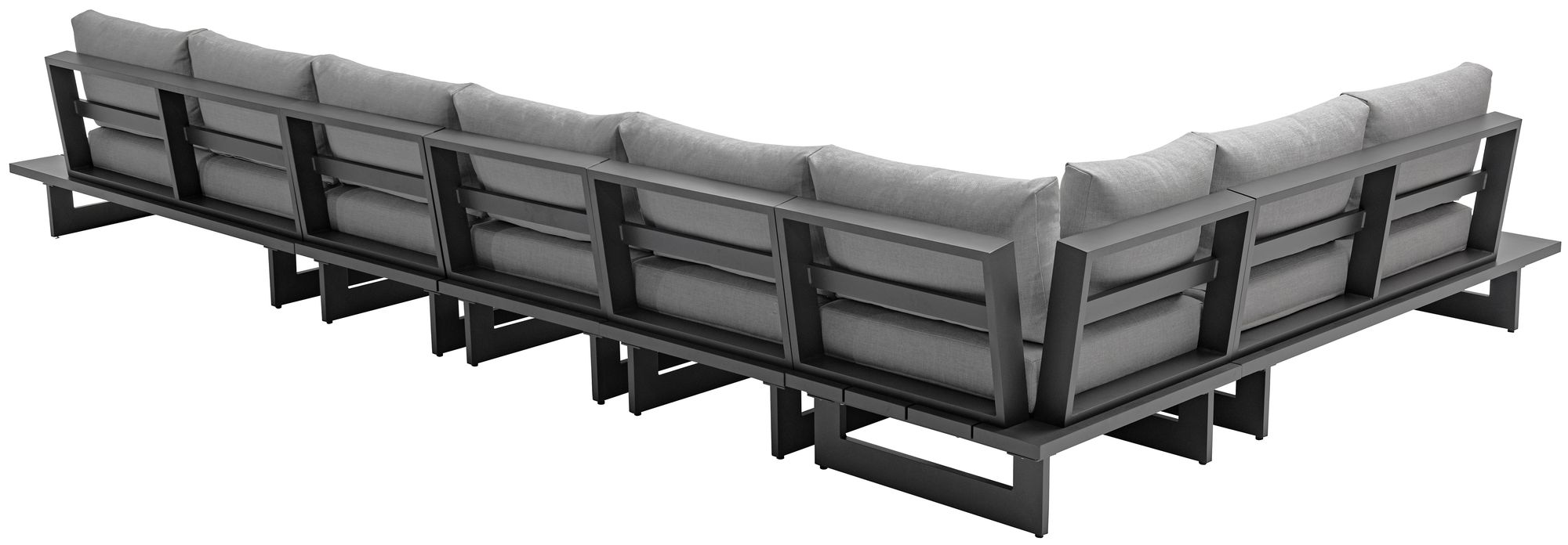 Maldives 184.5" x 102" 6-Piece Outdoor Patio Waterproof Fabric Modular Sectional with Aluminum Frame