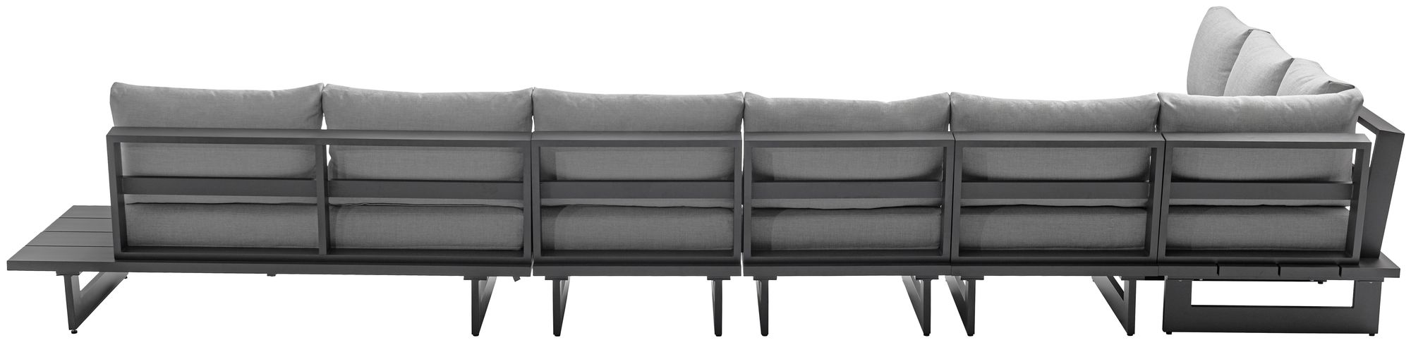 Maldives 184.5" x 102" 6-Piece Outdoor Patio Waterproof Fabric Modular Sectional with Aluminum Frame