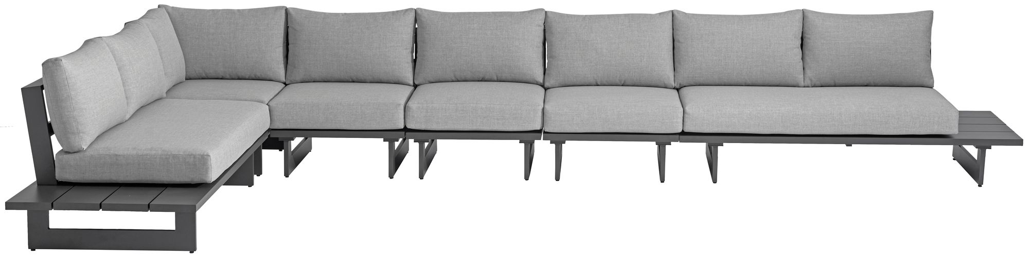 Maldives 184.5" x 102" 6-Piece Outdoor Patio Waterproof Fabric Modular Sectional with Aluminum Frame