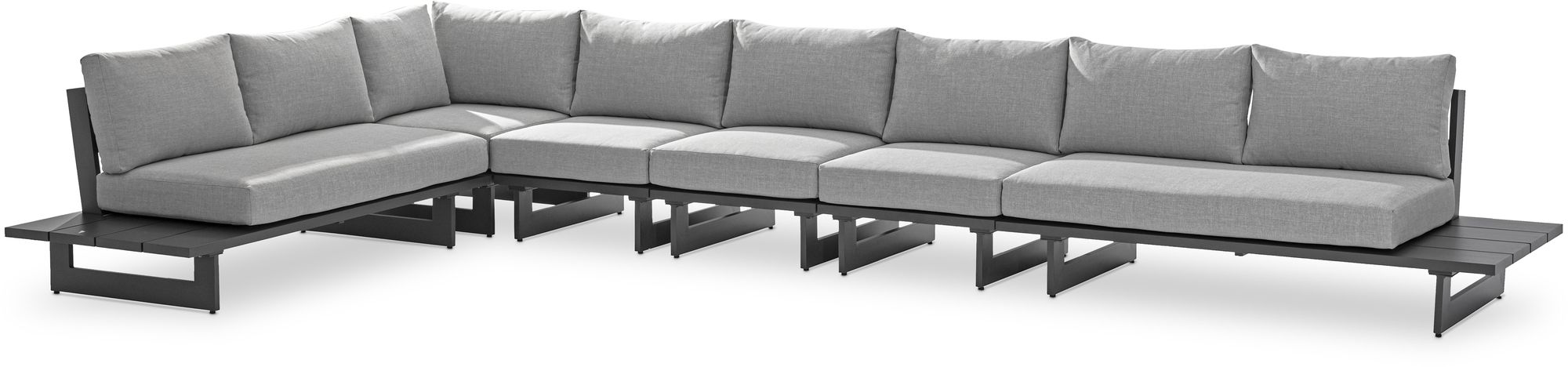 Maldives 184.5" x 102" 6-Piece Outdoor Patio Waterproof Fabric Modular Sectional with Aluminum Frame