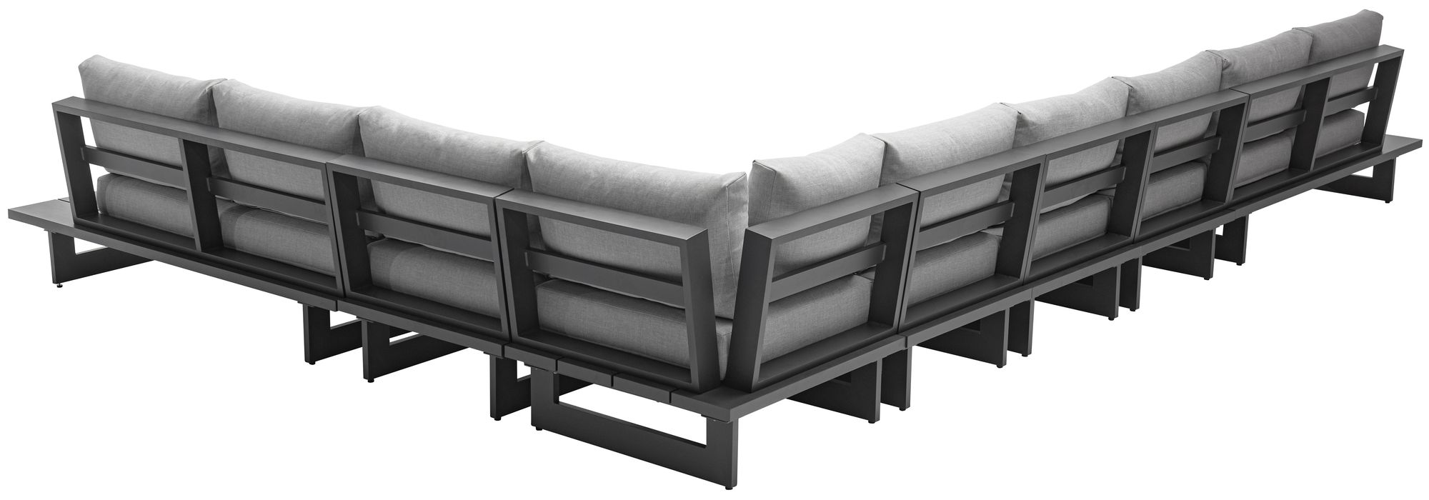 Maldives 129.5" x 184.5" 7-Piece Outdoor Patio Waterproof Fabric Modular Sectional with Aluminum Frame