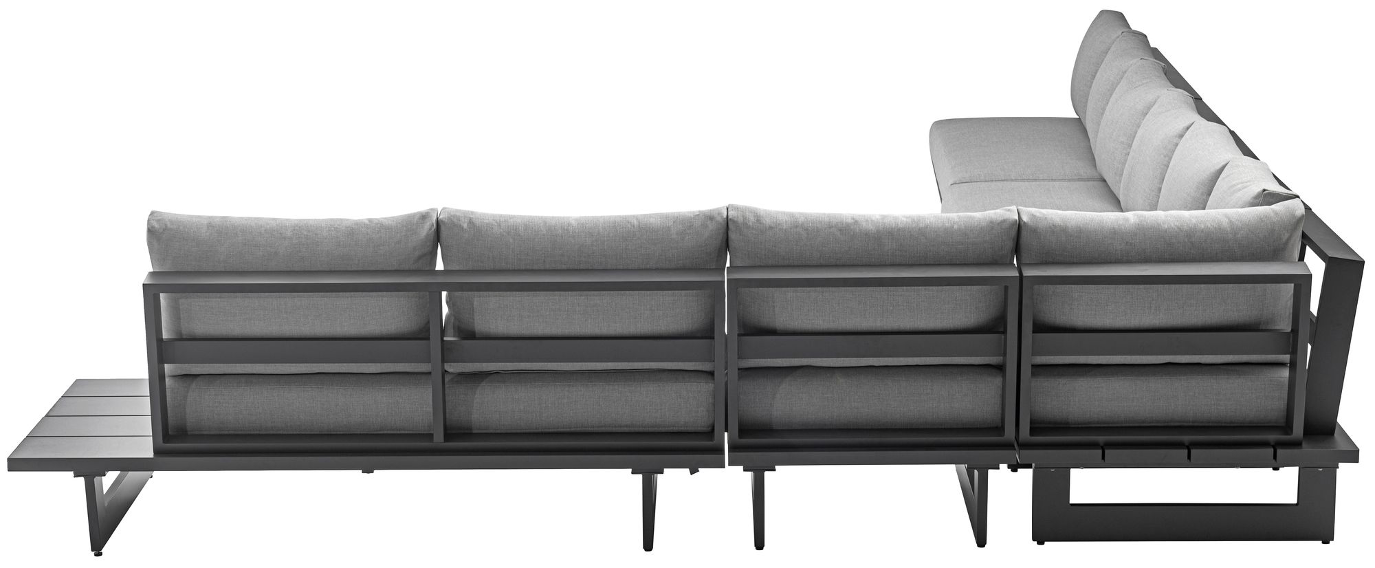 Maldives 129.5" x 184.5" 7-Piece Outdoor Patio Waterproof Fabric Modular Sectional with Aluminum Frame