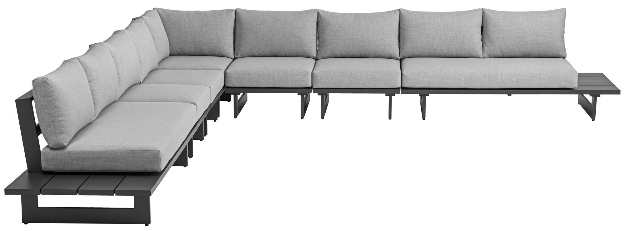 Maldives 157" 7-Piece Outdoor Patio Waterproof Fabric Modular Sectional with Aluminum Frame