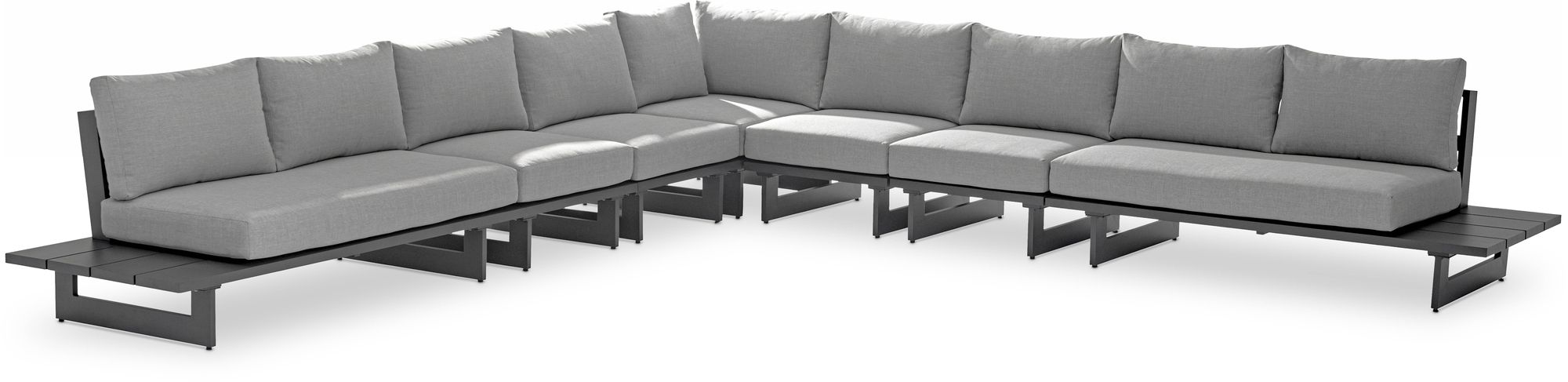 Maldives 157" 7-Piece Outdoor Patio Waterproof Fabric Modular Sectional with Aluminum Frame