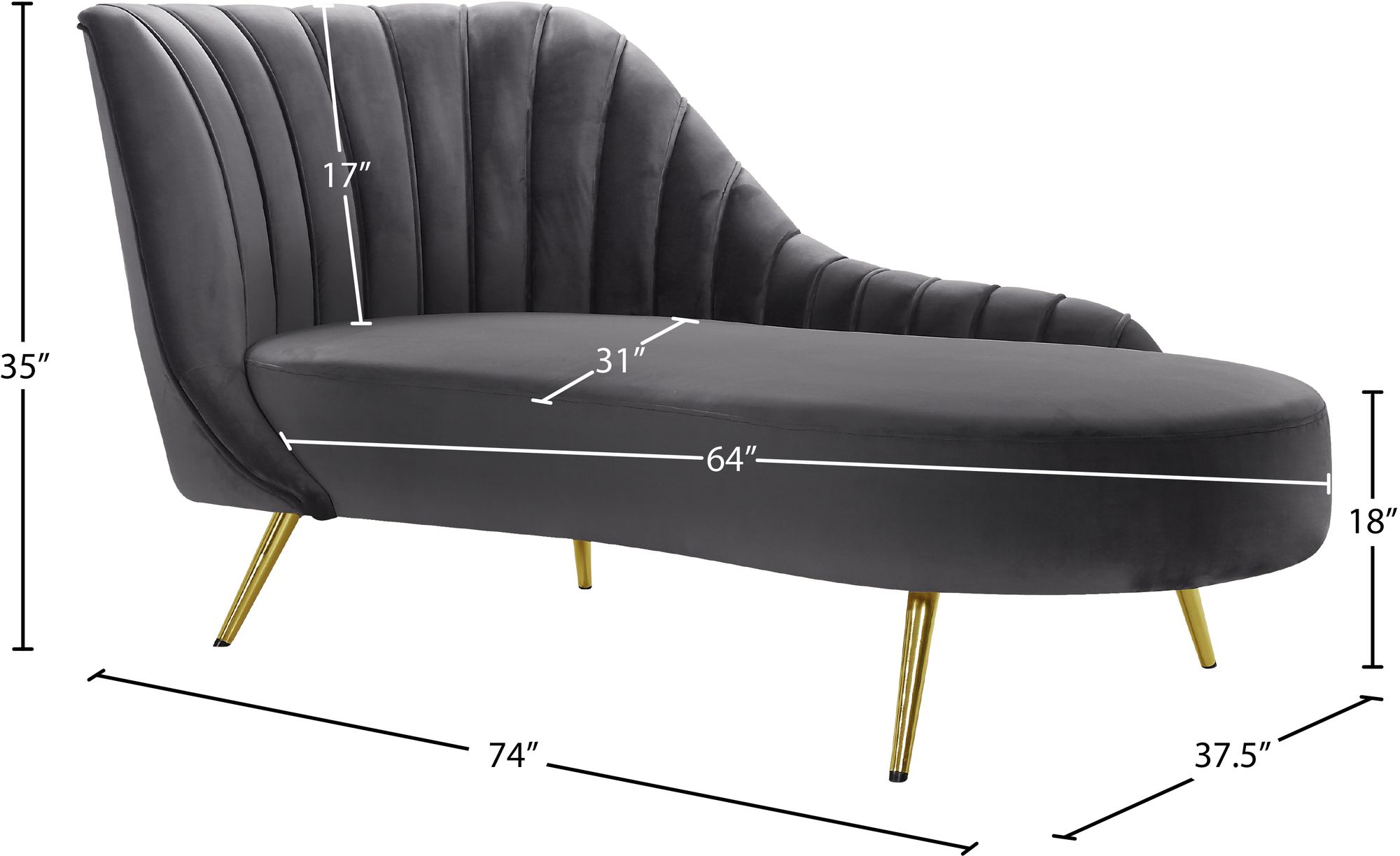 Margo Velvet Chaise Lounge