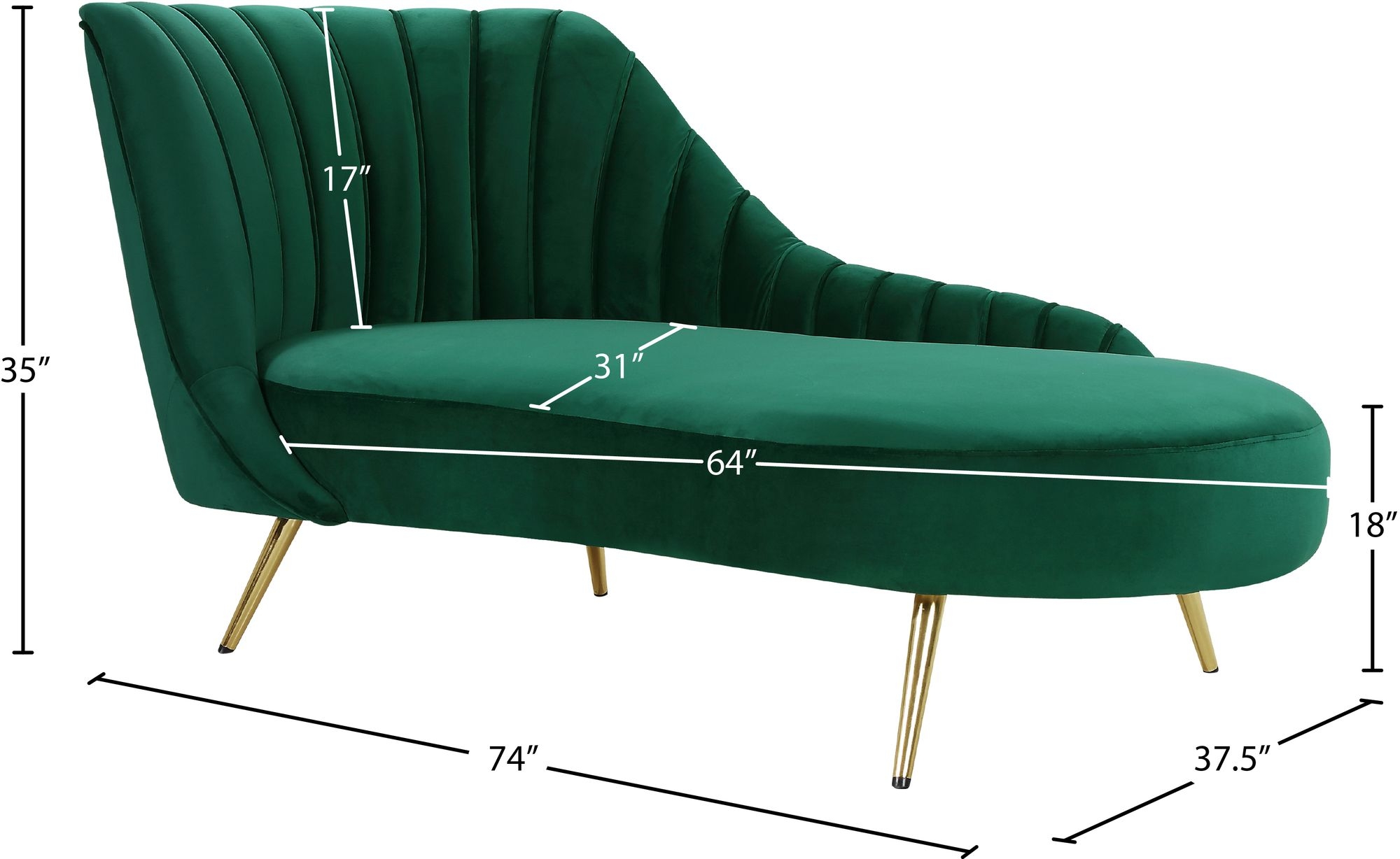 Margo Velvet Chaise Lounge