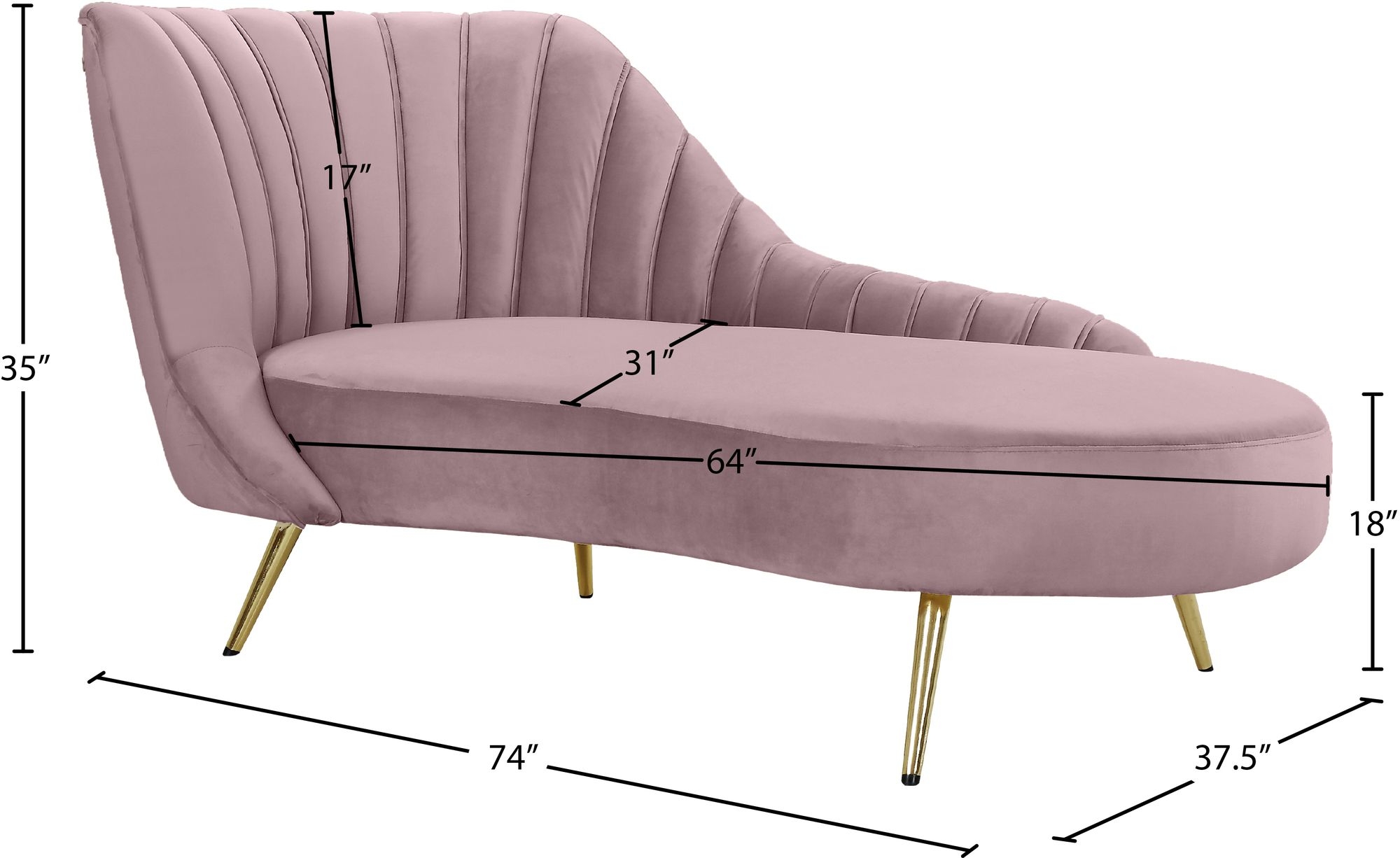 Margo Velvet Chaise Lounge