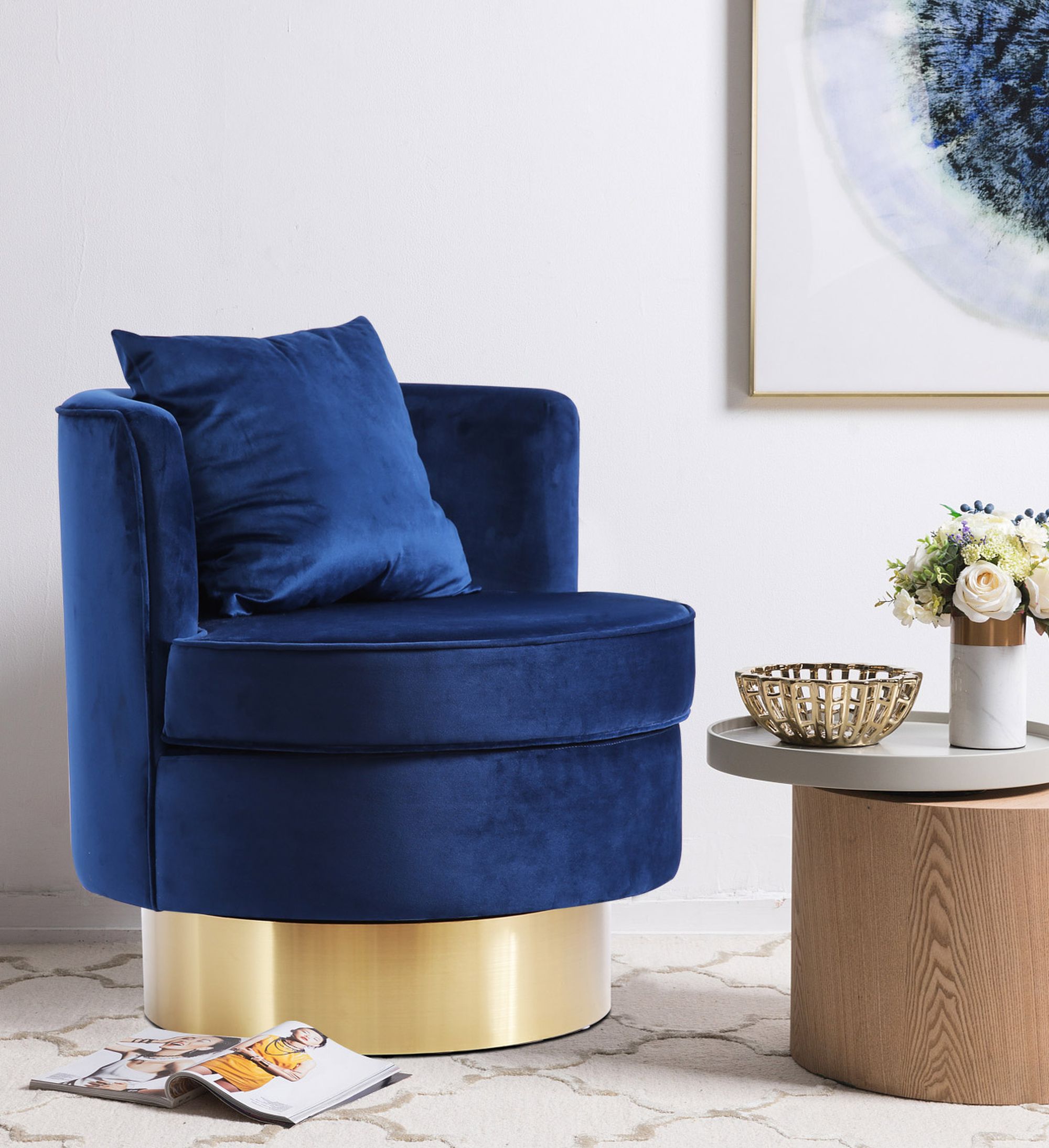 Kendra Velvet Accent Chair
