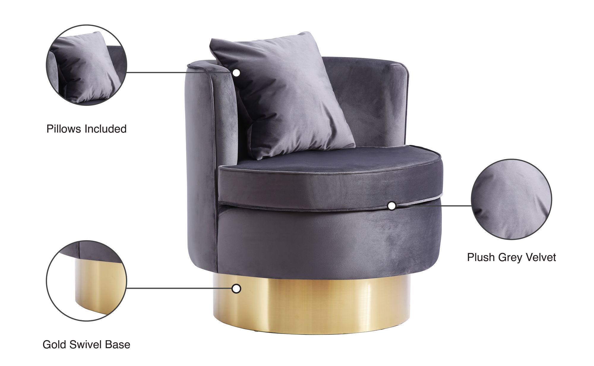 Kendra Velvet Accent Chair