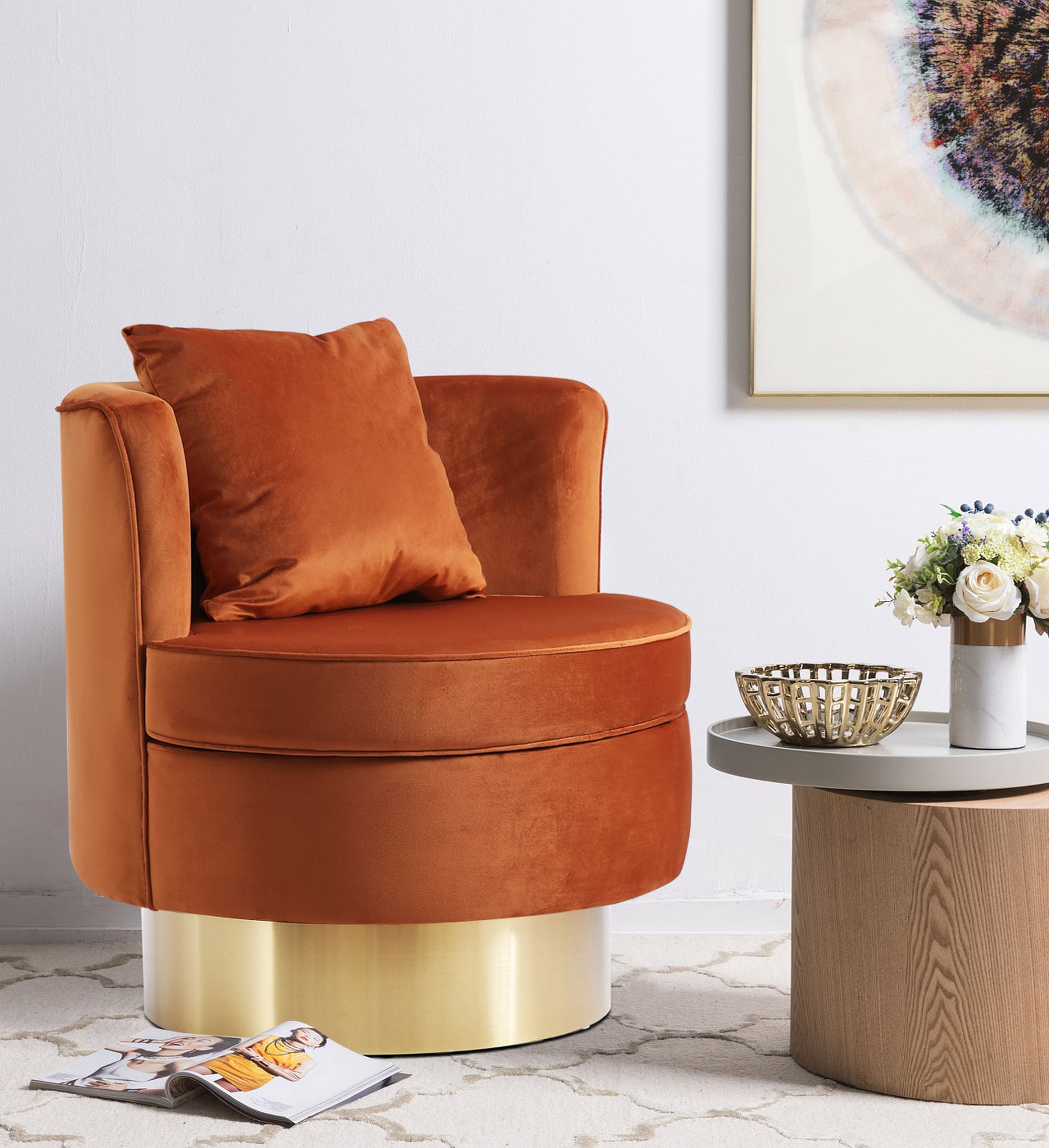Kendra Velvet Accent Chair