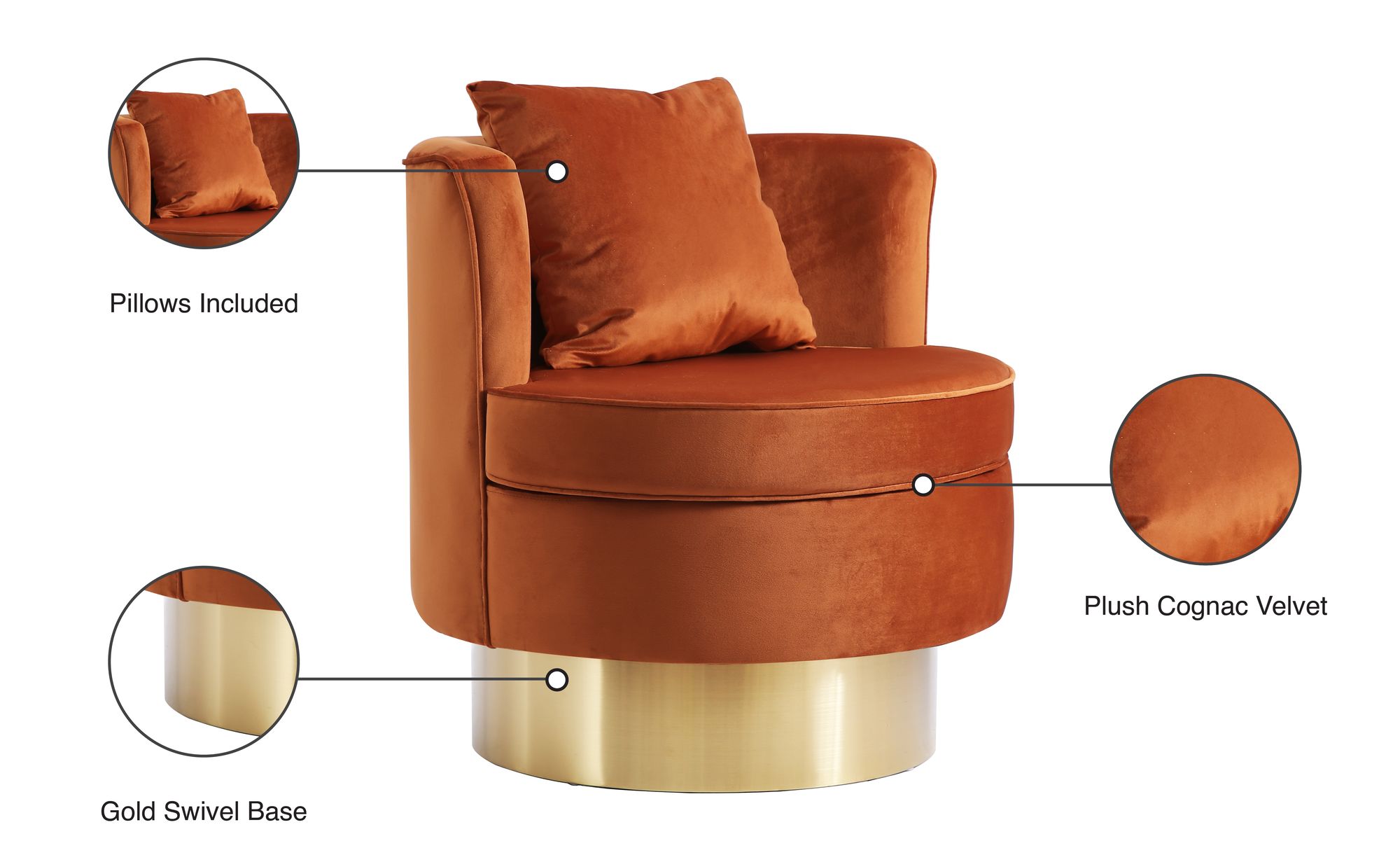 Kendra Velvet Accent Chair