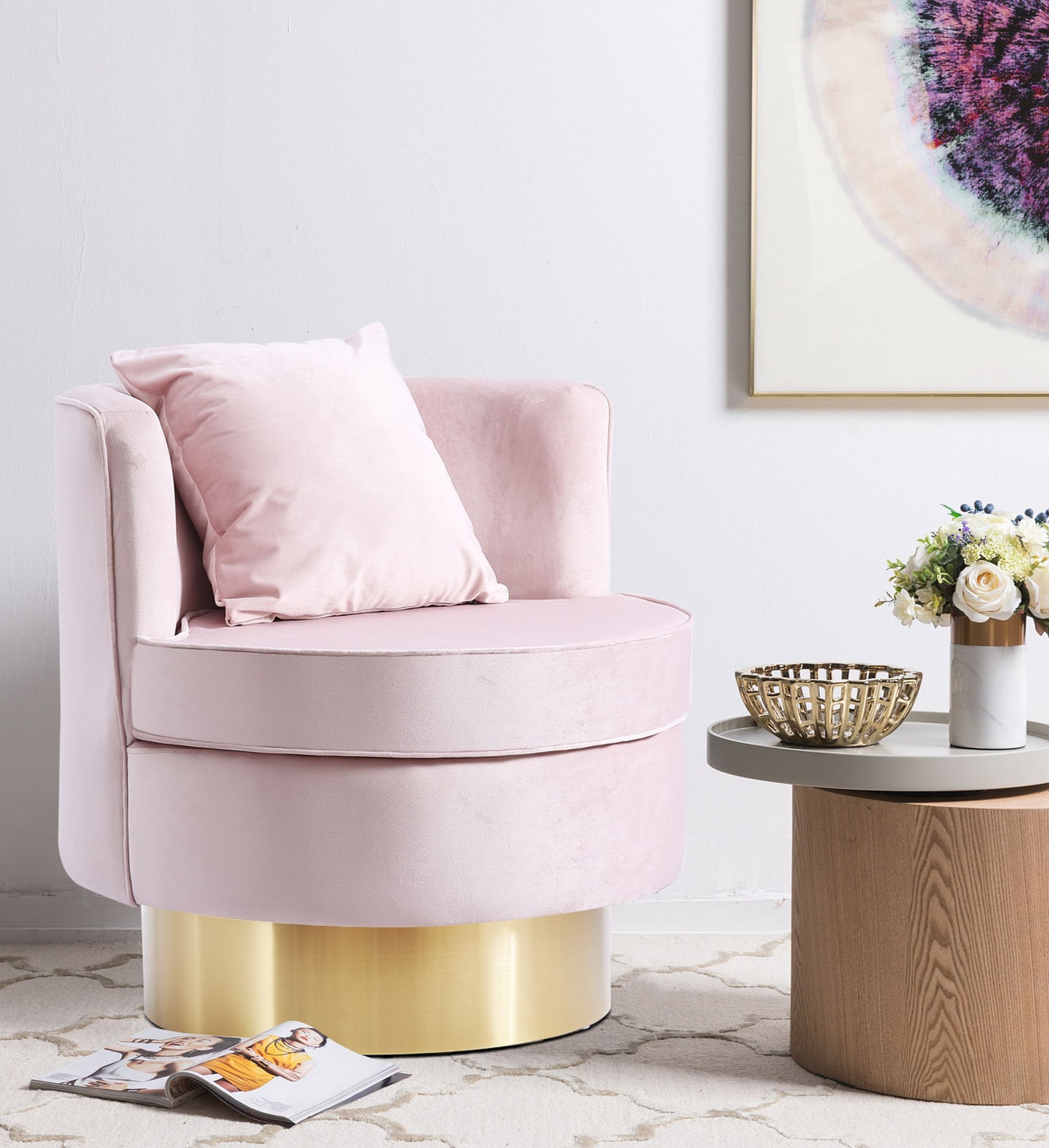 Kendra Velvet Accent Chair