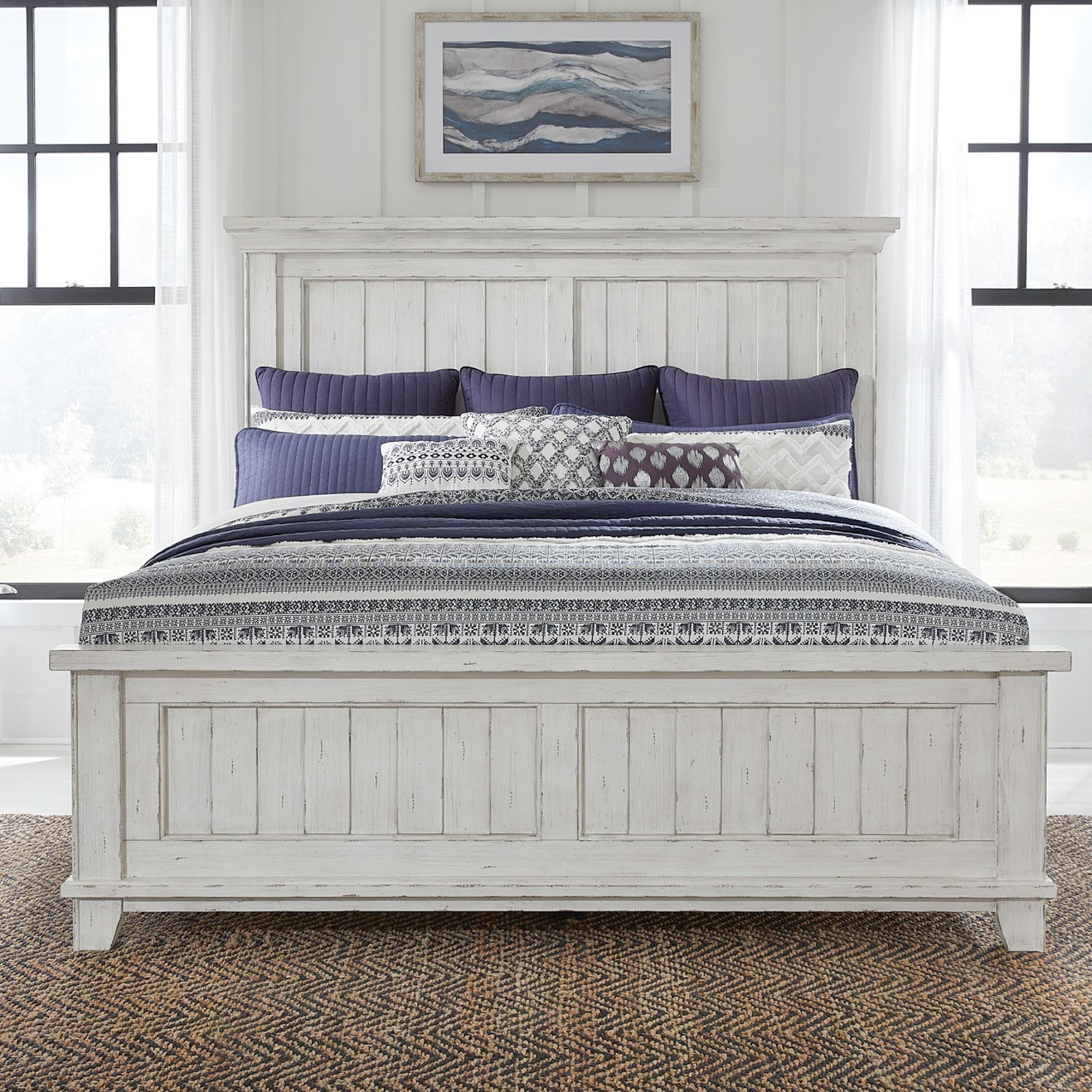 River Place Wood King Size Panel Bed