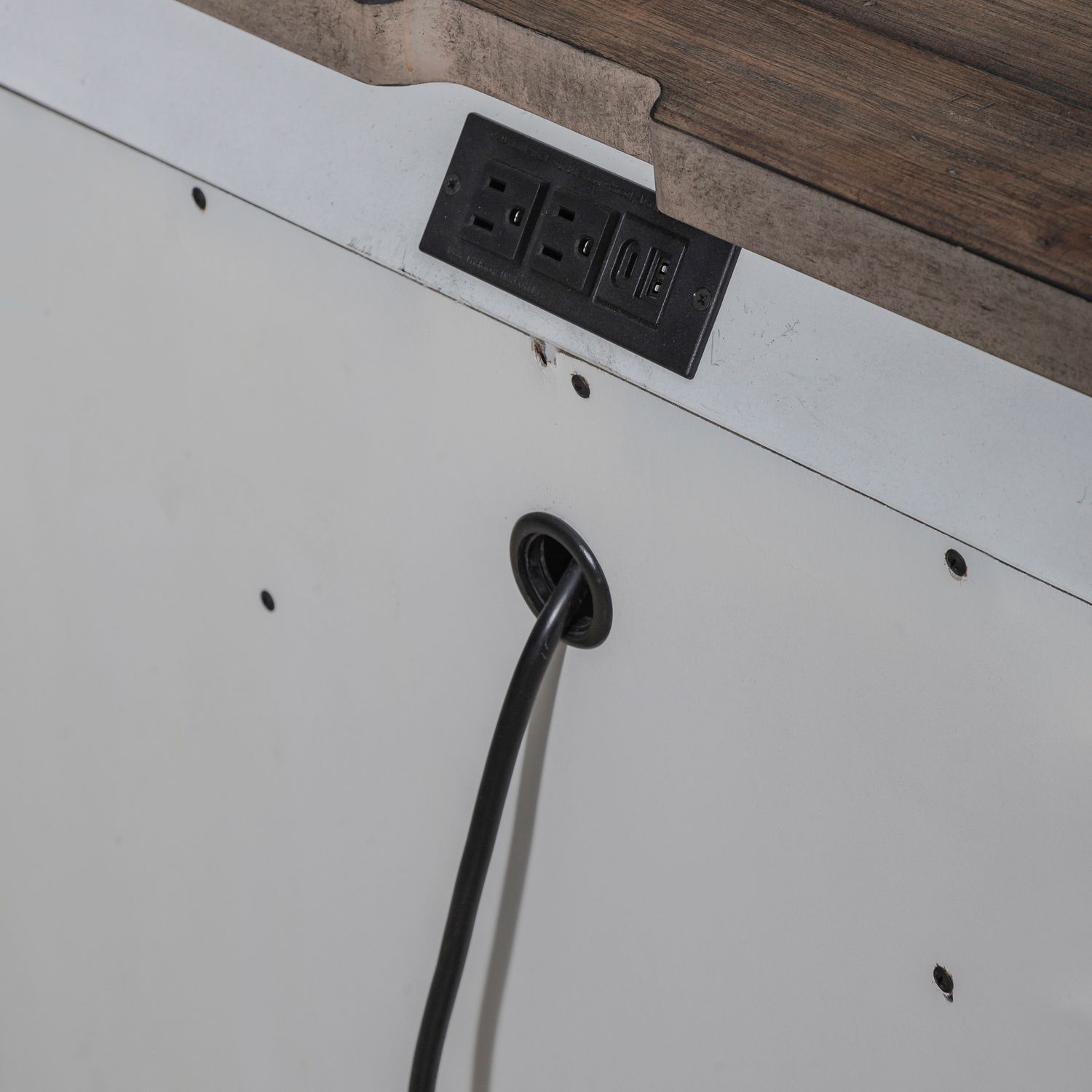 River Place Wood Nightstand w/Charging Station & 3 Drawers