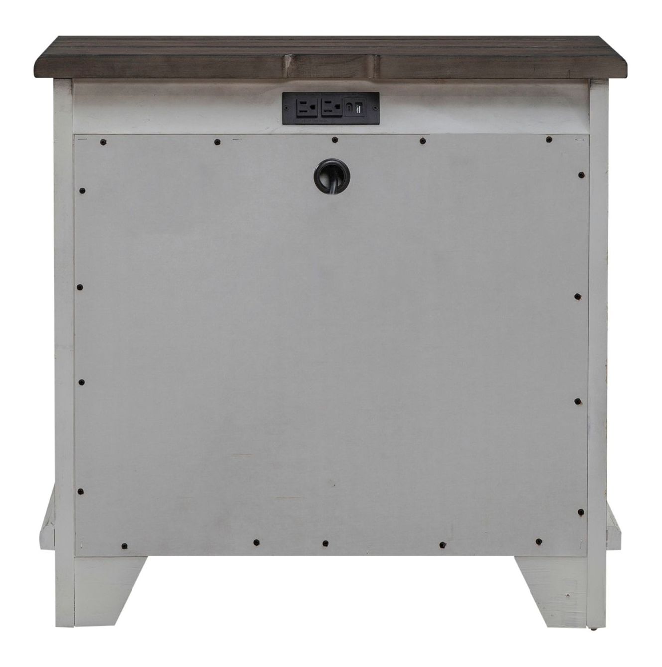 River Place Wood Nightstand w/Charging Station & 3 Drawers
