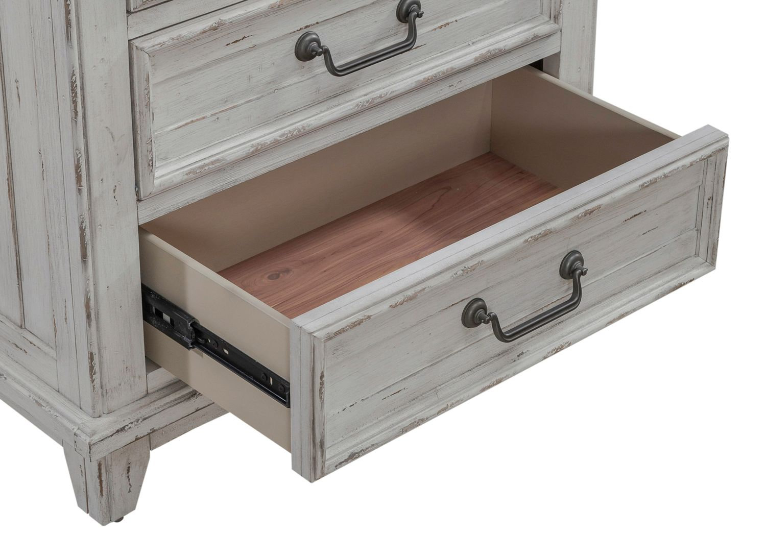 River Place Wood Nightstand w/Charging Station & 3 Drawers
