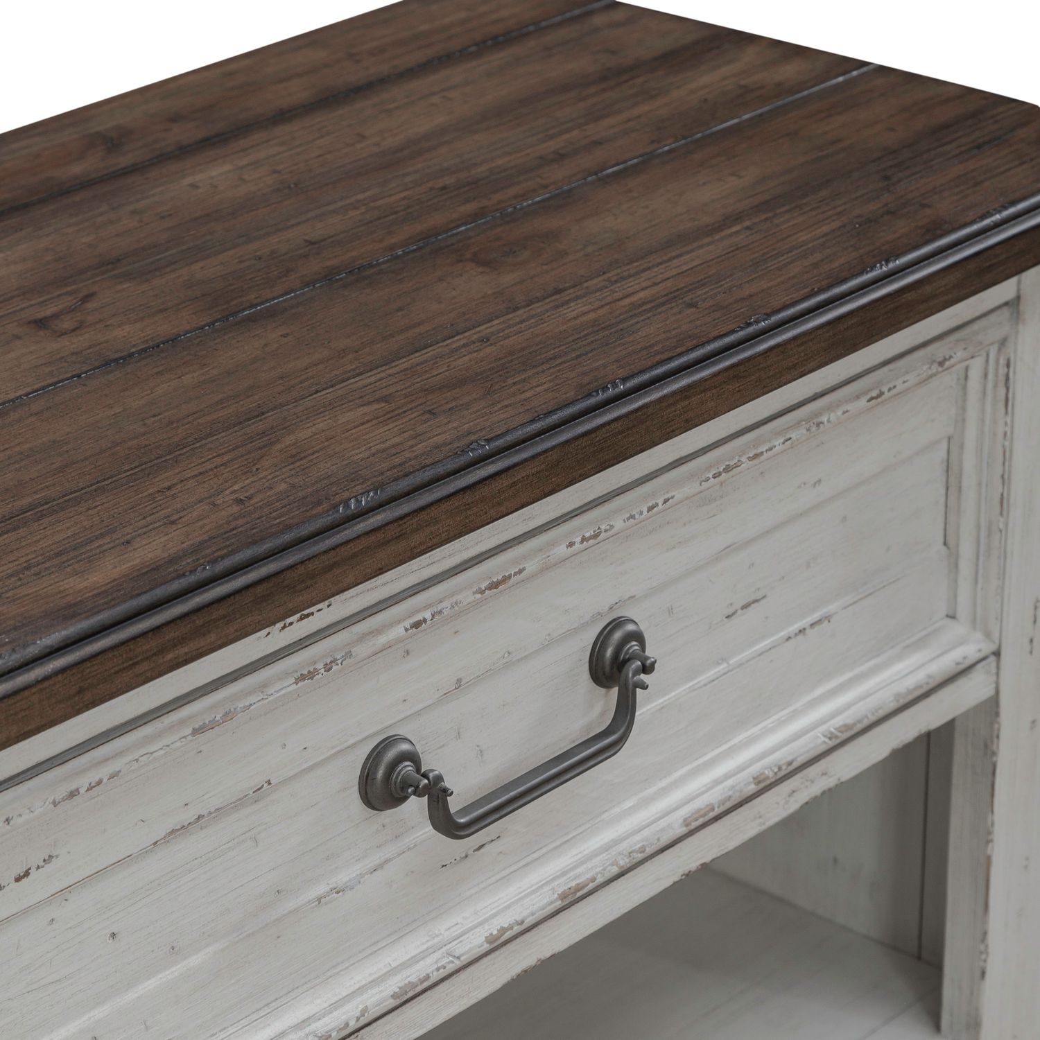 River Place Wood Bedside Chest w/Charging Station & Drawer