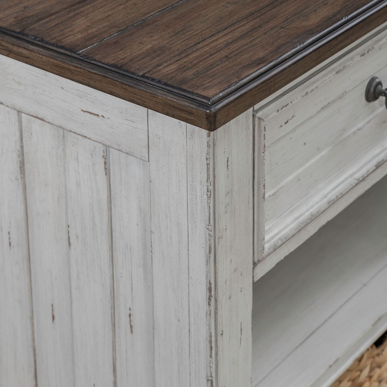 River Place Wood Bedside Chest w/Charging Station & Drawer