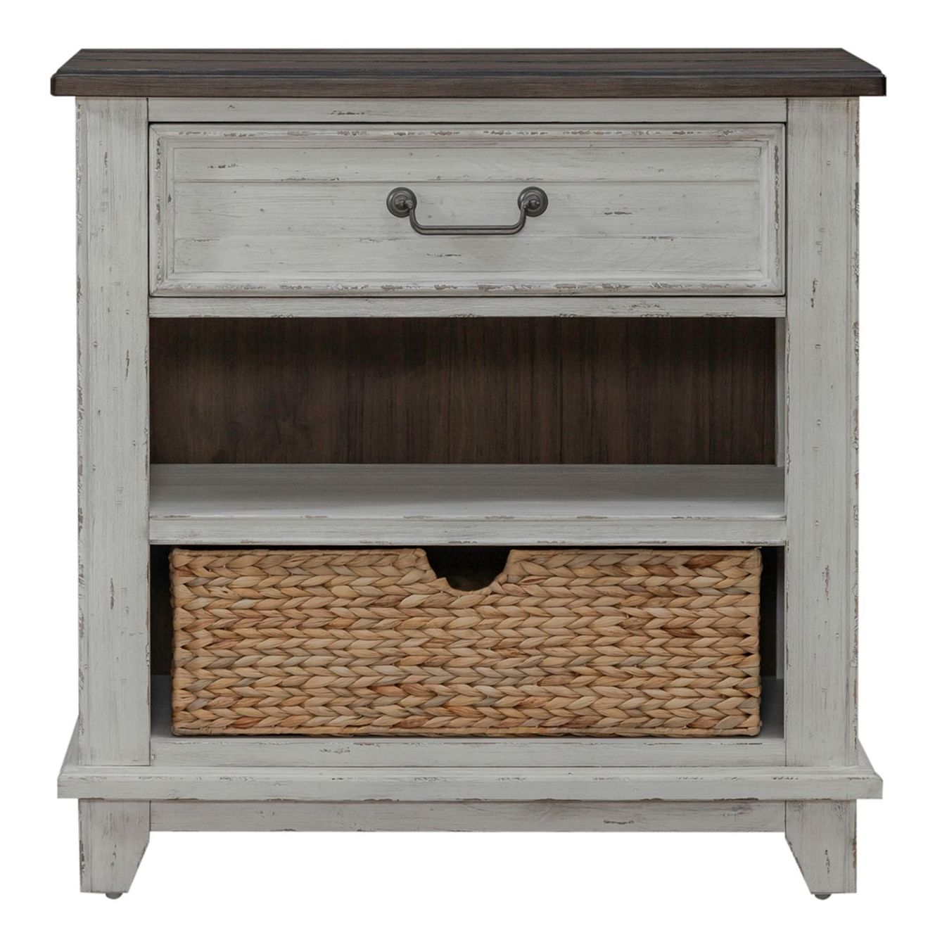 River Place Wood Bedside Chest w/Charging Station & Drawer