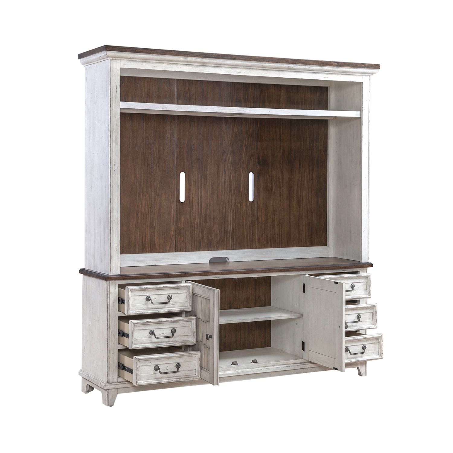 River Place Wood Entertainment Center w/6 Drawers & 2 Doors