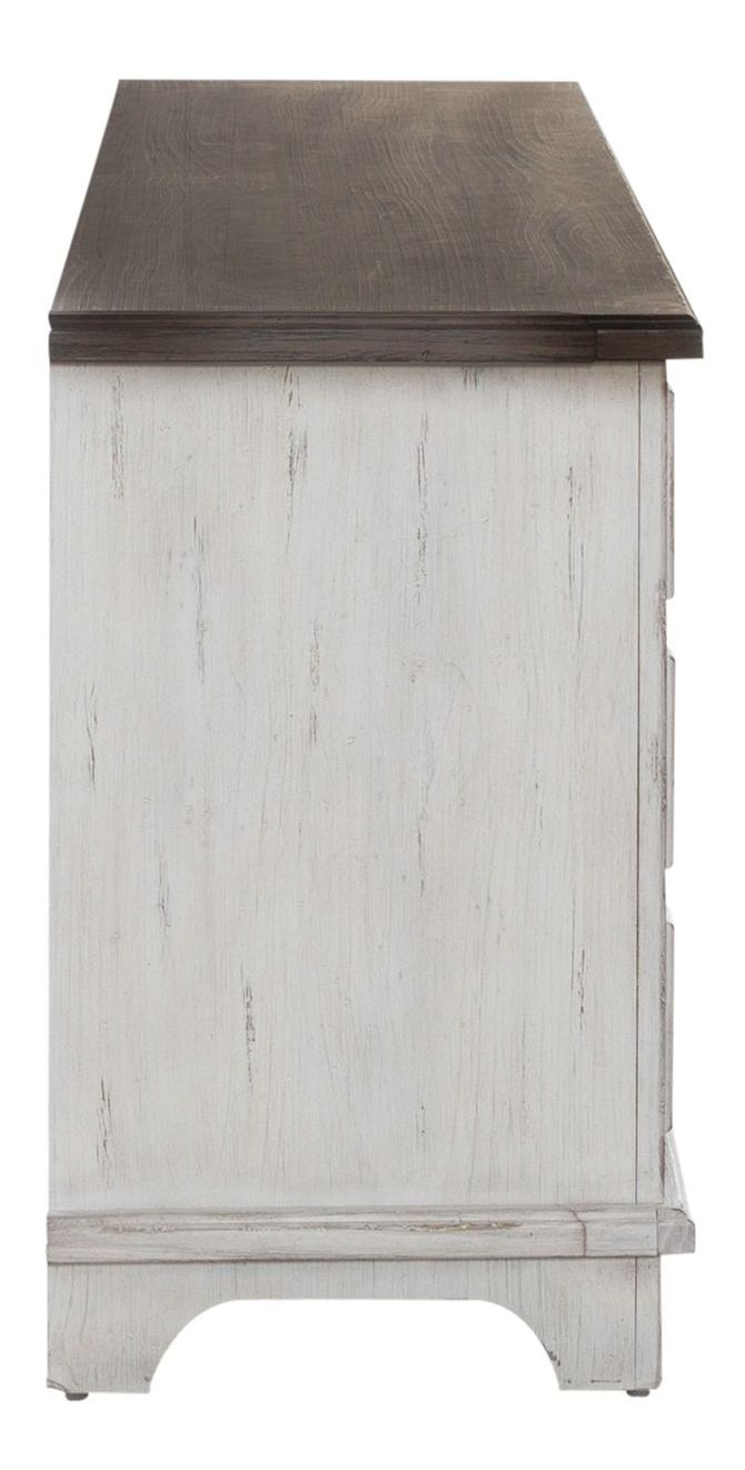 River Place Wood 75-Inch Entertainment Console w/6 Drawers & 2 Doors