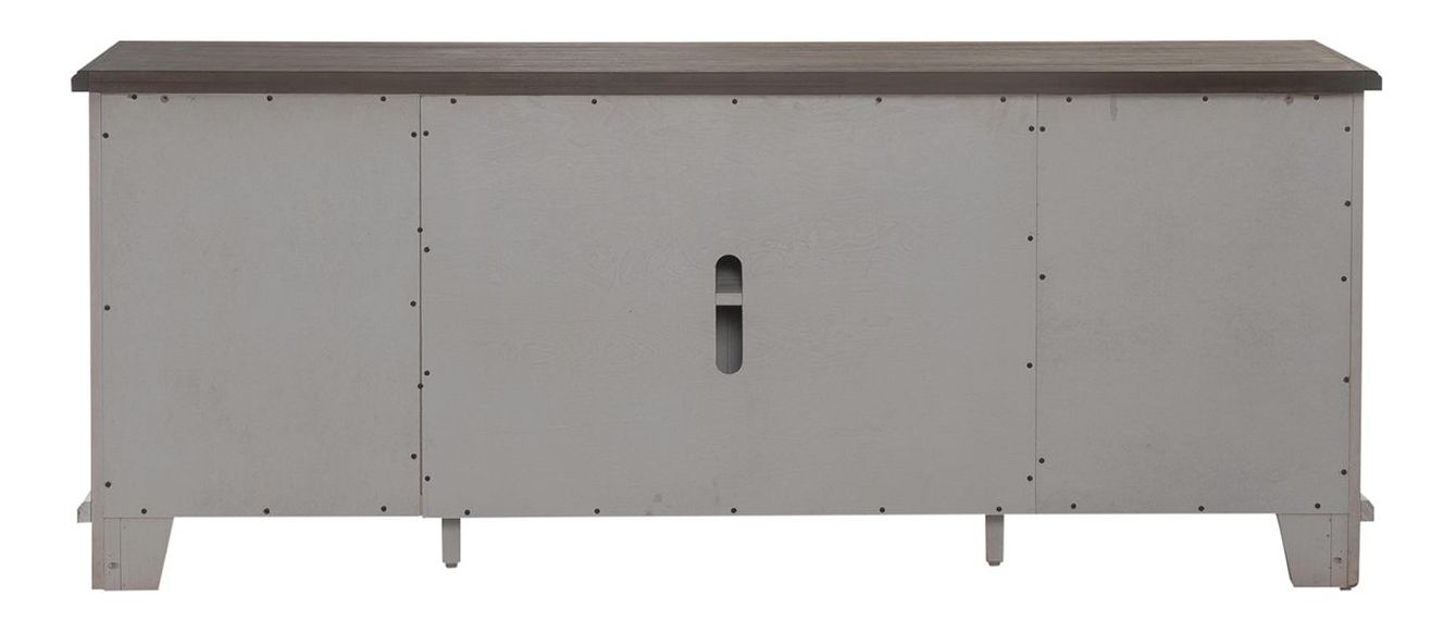 River Place Wood 75-Inch Entertainment Console w/6 Drawers & 2 Doors
