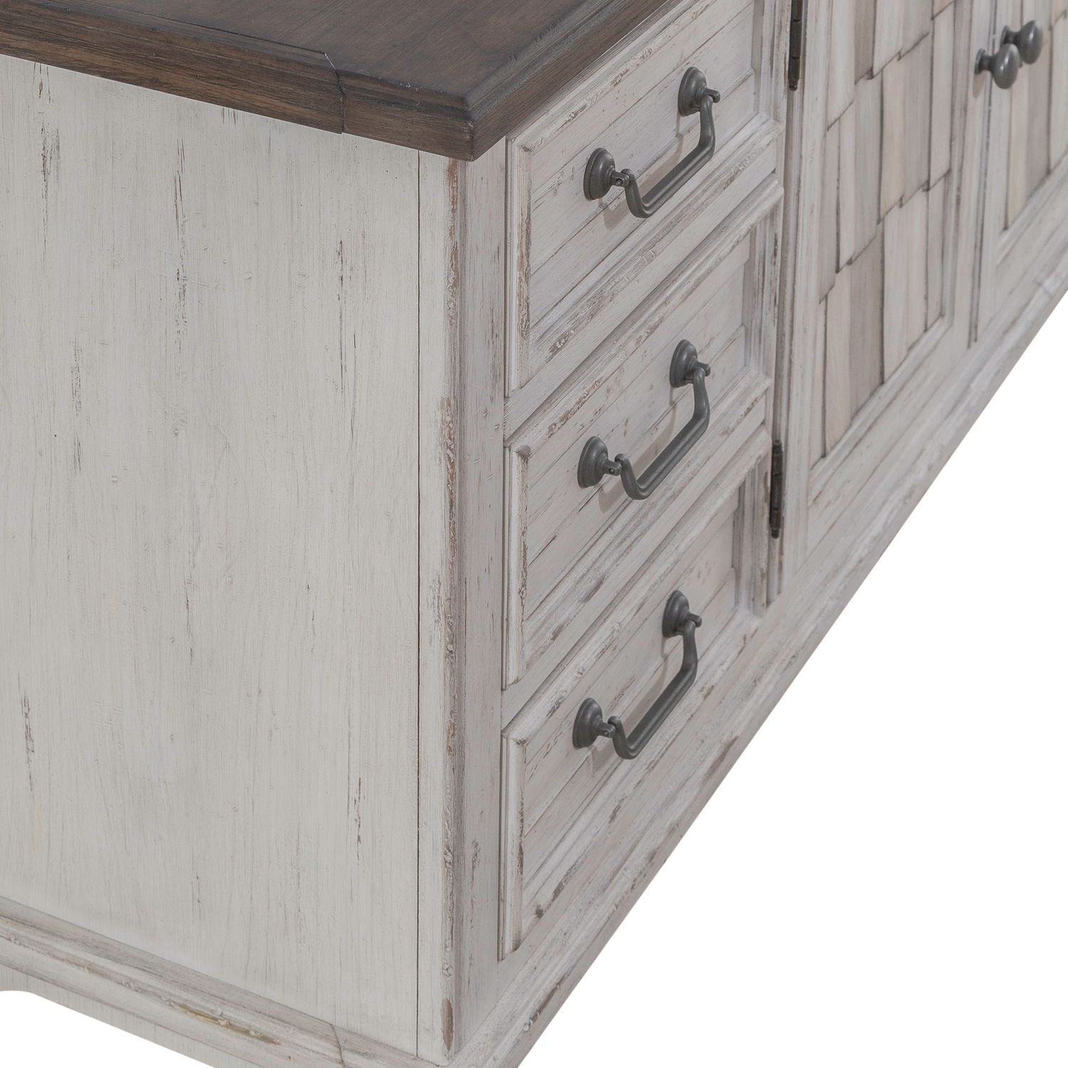 River Place Wood 75-Inch Entertainment Console w/6 Drawers & 2 Doors