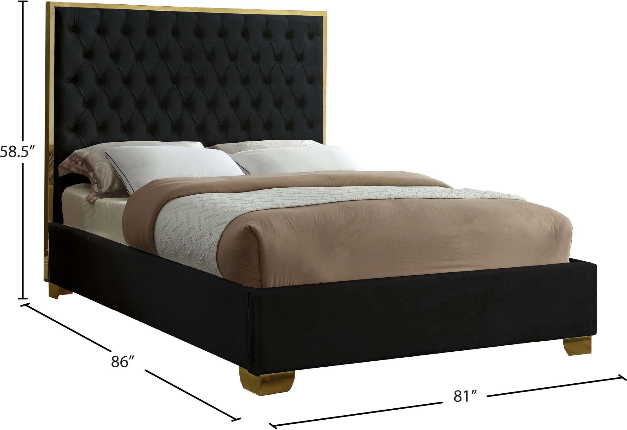 Lana Velvet King Size Bed