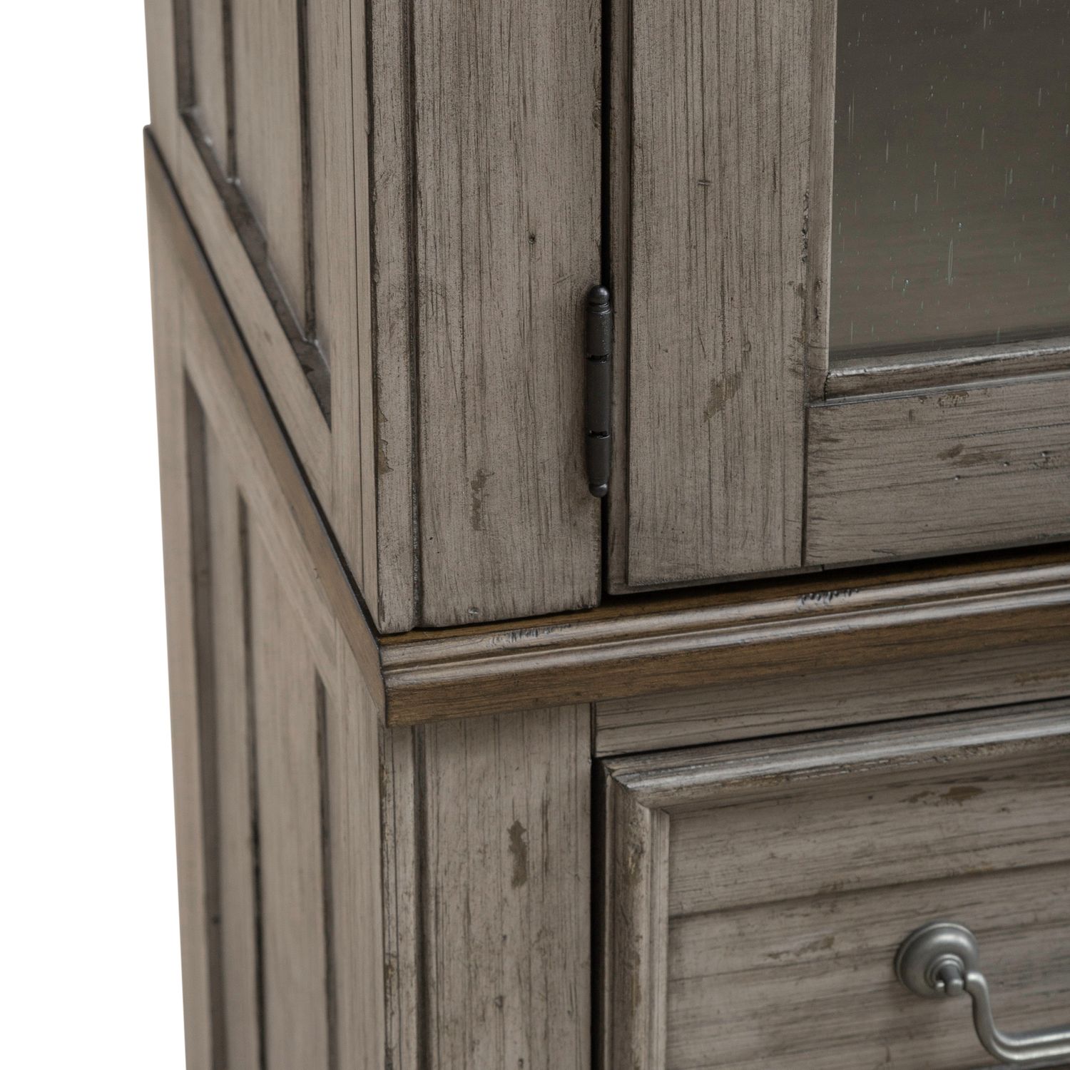 River Place Wood/Glass Curio Cabinet w/LED Lighting & 2 Drawers & 2 Doors