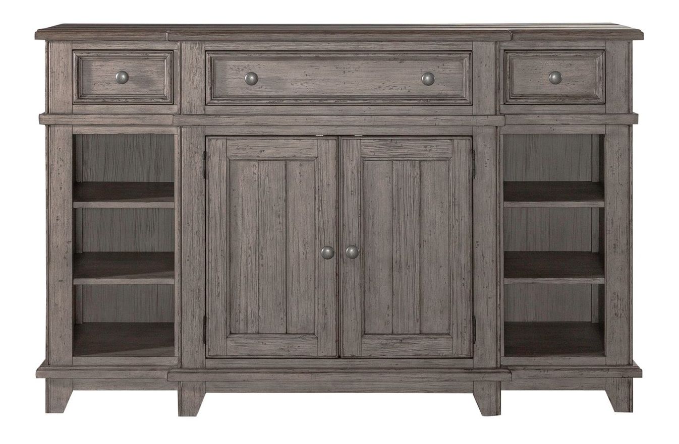 River Place Wood Breakfront Server w/3 Drawers & 2 Doors