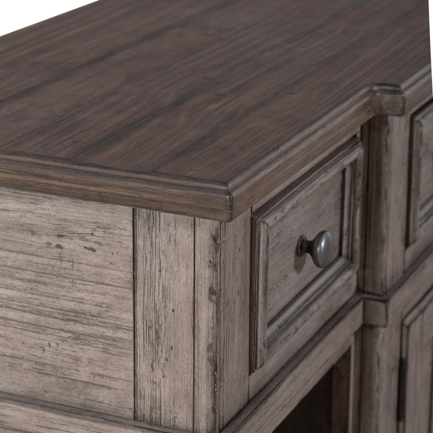 River Place Wood Breakfront Server w/3 Drawers & 2 Doors