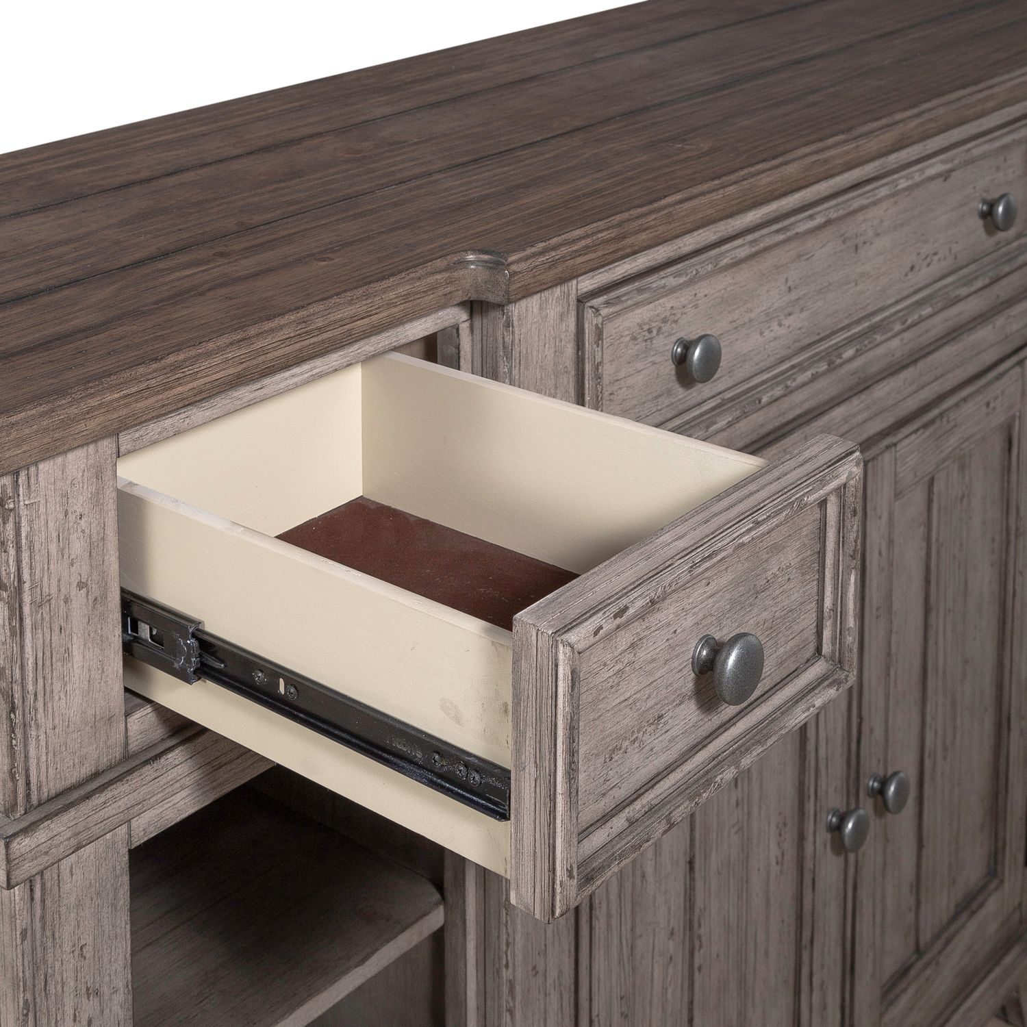 River Place Wood Breakfront Server w/3 Drawers & 2 Doors