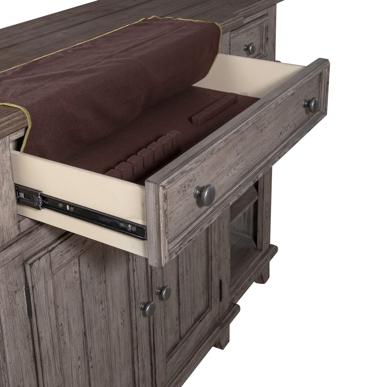 River Place Wood Breakfront Server w/3 Drawers & 2 Doors