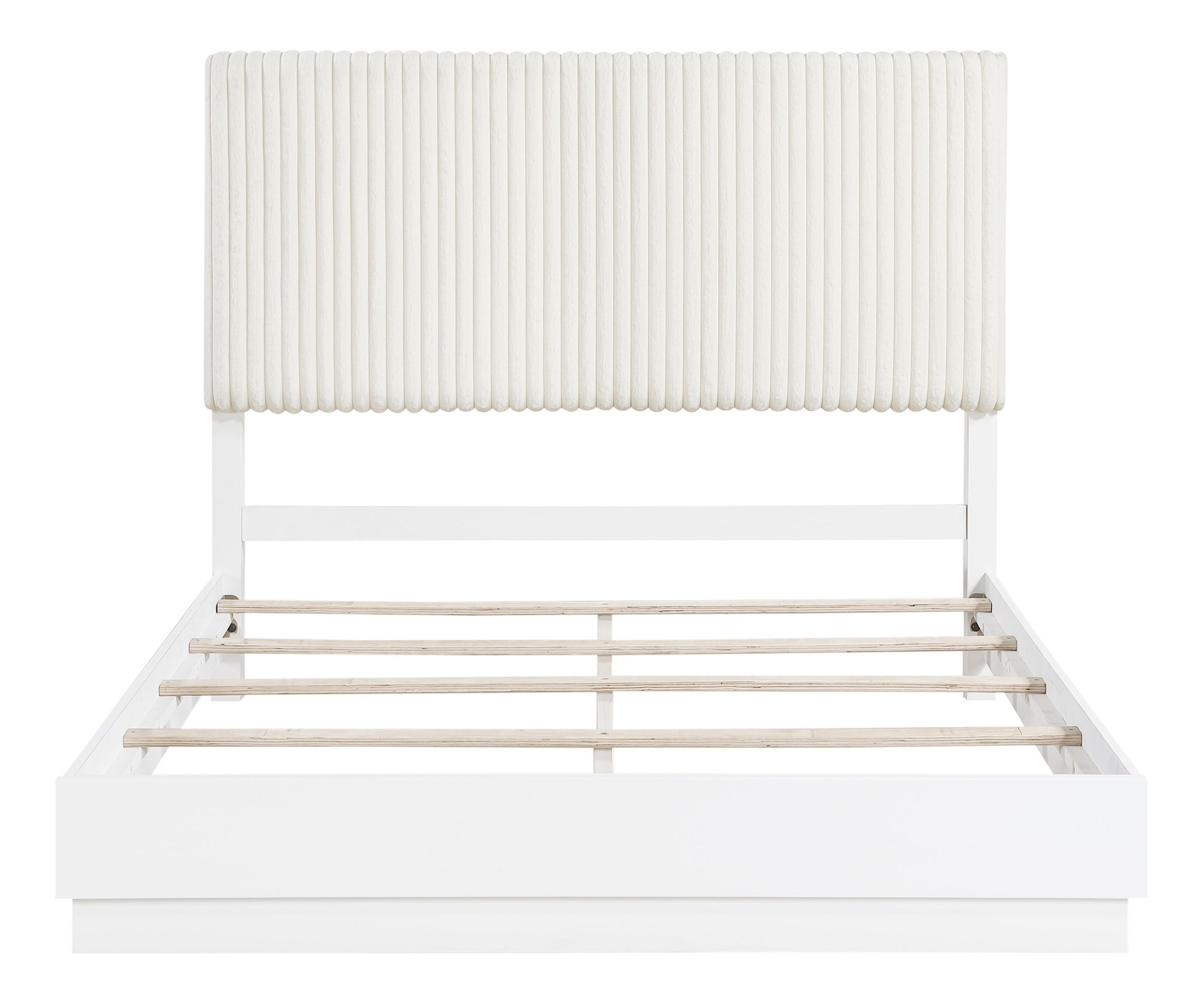 Linea Faux Fur/Wood Panel Bed