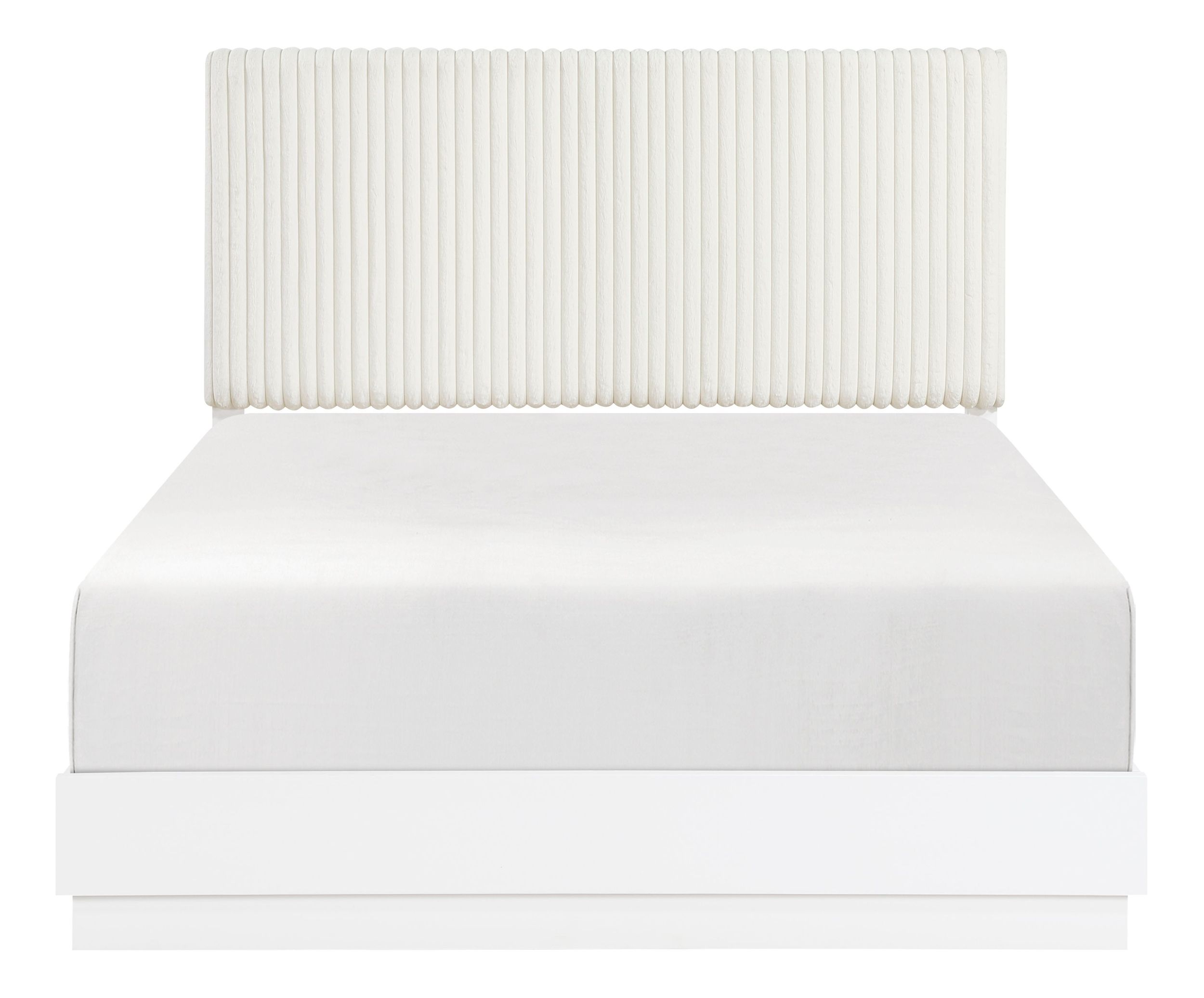 Linea Faux Fur/Wood California King Panel Bed