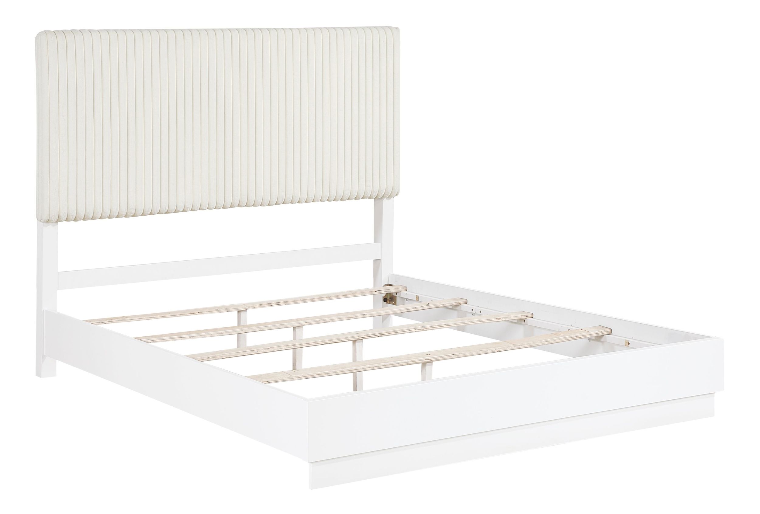 Linea Faux Fur/Wood Panel Bed